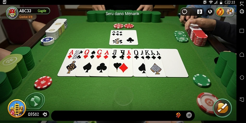 Screenshot gameplay menunjukkan keseruan bermain Gaple di ABC33.