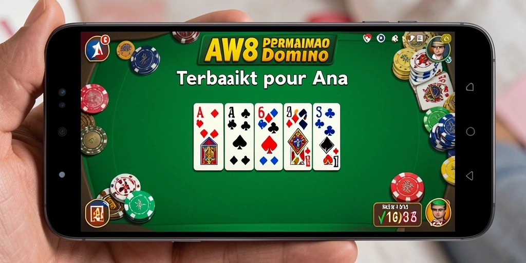 Tampilan gameplay seru dalam AW8 yang menampilkan permainan Domino.