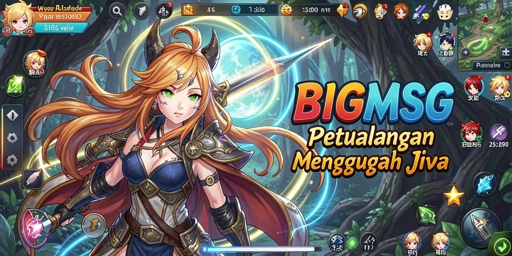 Gameplay menarik dari BIGMSG dalam grafis anime yang memukau.