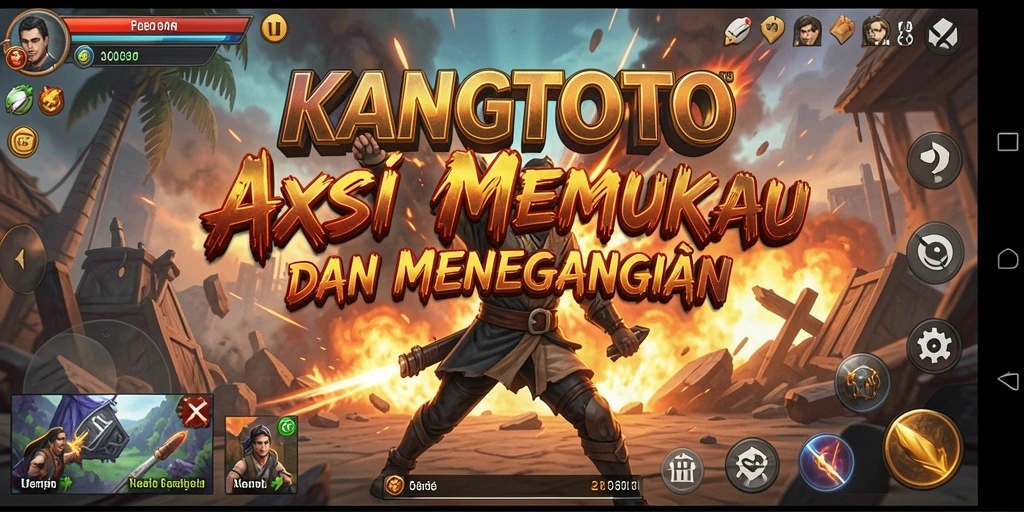 Screenshot KANGTOTO menunjukkan aksi seru dalam pertempuran.