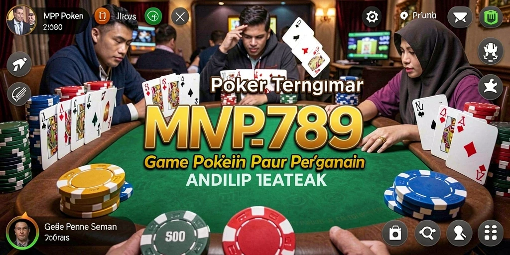 Tampilan menyeru dari gameplay Poker di MVP789.