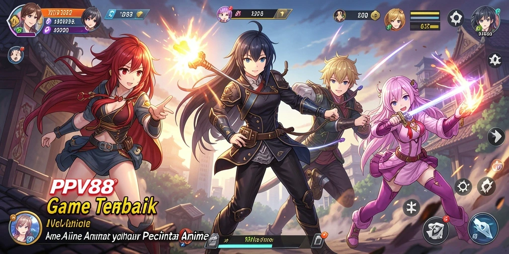 Tangkapan layar gameplay PPV88 menampilkan karakter Anime yang sedang bertarung.