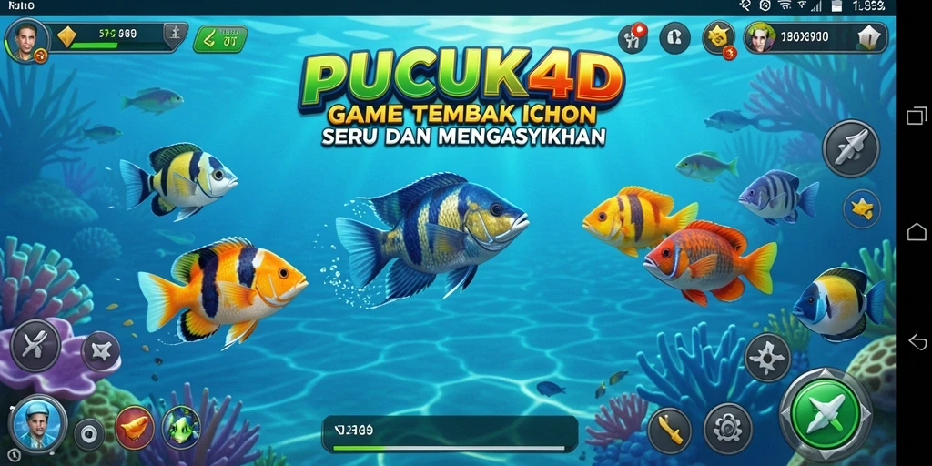 Screenshot utama PUCUK4D menampilkan aksi menembak ikan yang seru.