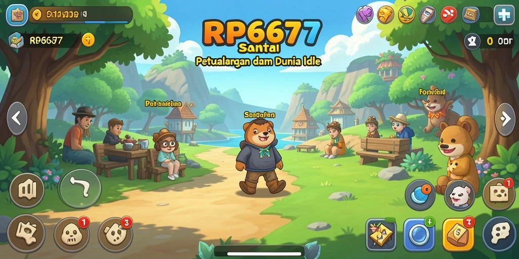 Screenshot utama RP6677 menampilkan gameplay Idle yang menyenangkan.