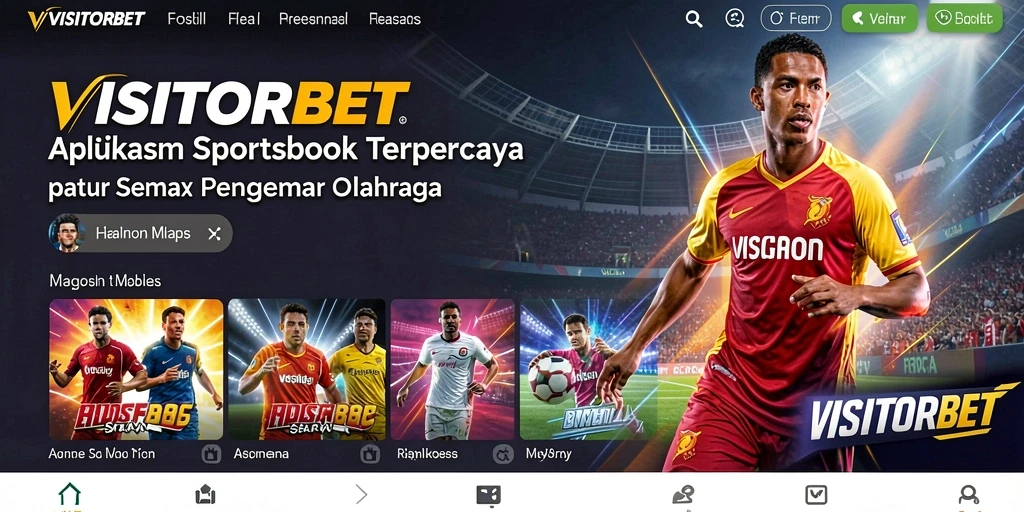 Tampilan screenshot dari gameplay interaktif aplikasi Sportsbook VISITORBET.